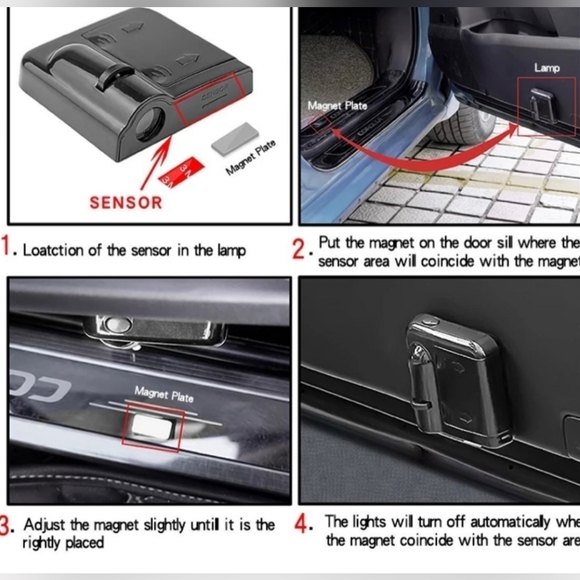 Two 2 wireless BMW door Projector logo lights. WIRED AVAILABLE MOST CARS AVA… - Picture 5 of 10